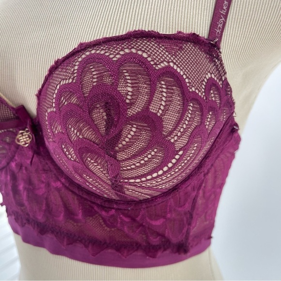 Daisy Fuentes Lace Pushup Long Line Bra Size 34B - Picture 2 of 12